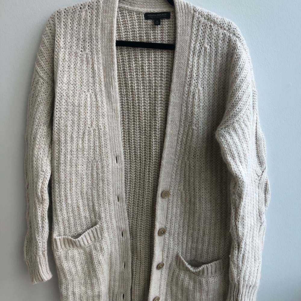 Banana Republic wool cardigan gray M